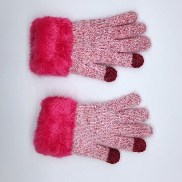 💙 Kids pinks fuzzy gloves, winter gloves with touch screen fingertips, cute - Picture 7 of 10